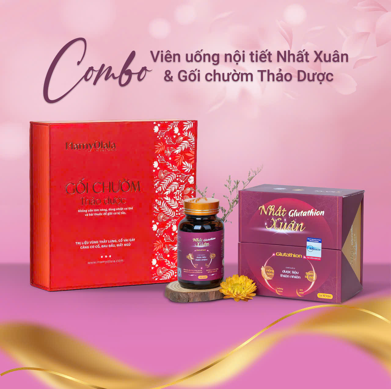 Combo Nhất Xuân - Gối Chườm Thảo Dược mamyolala