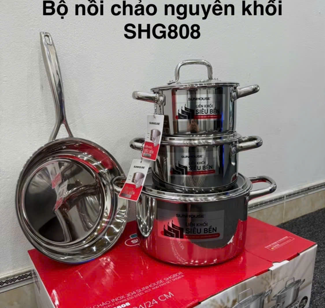 Bộ nồi chảo nguyên khối SunHouse