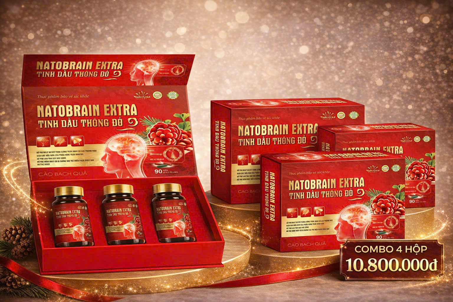 Combo Tinh Dầu Thông Đỏ NATOBRAIN EXTRA