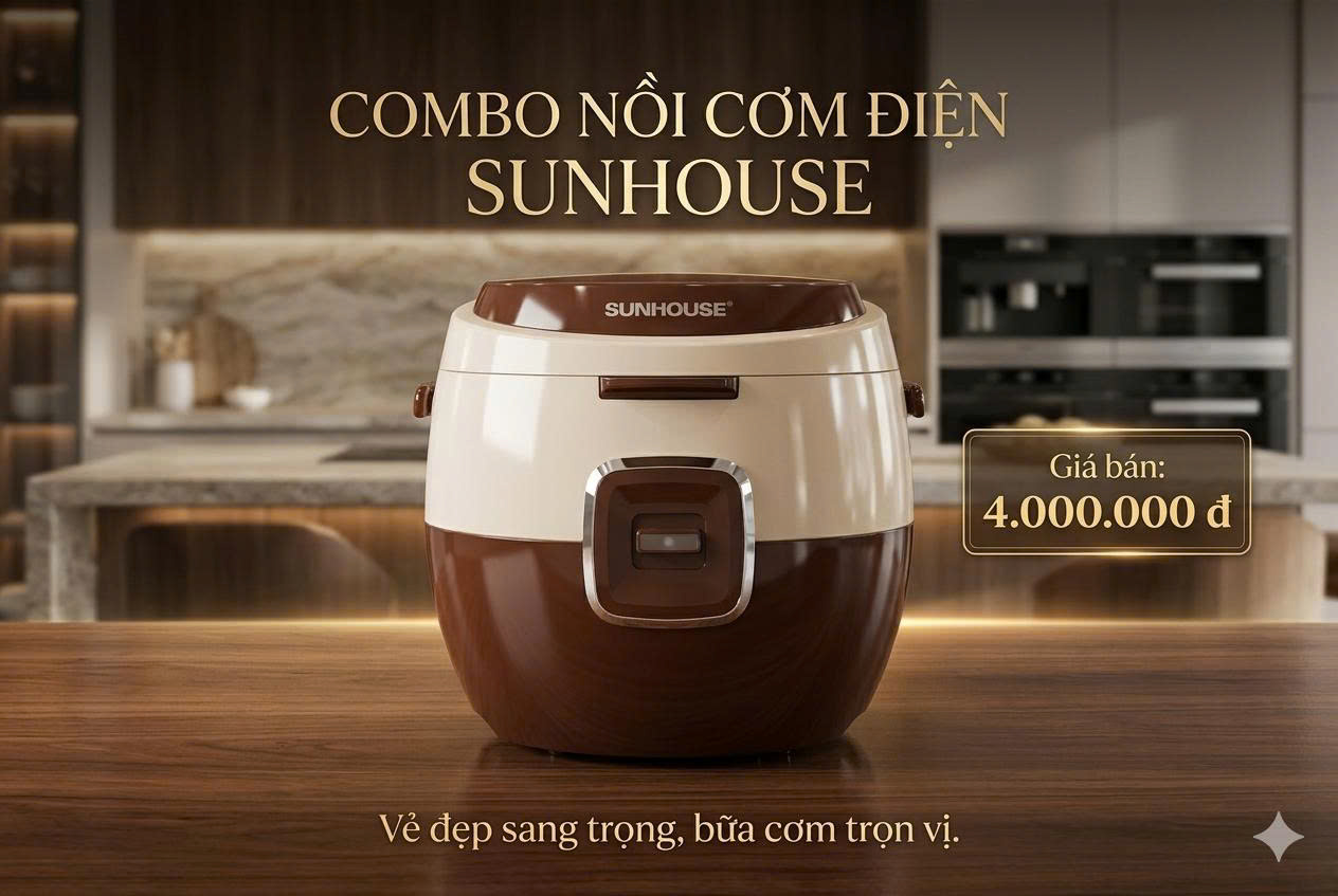 Combo Nồi Cơm Điện Sun House