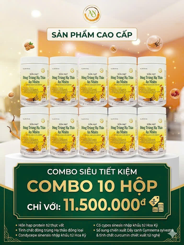 Combo Sữa Hạt Đông Trùng Hạ Thảo An Nhiên - 10 Hộp