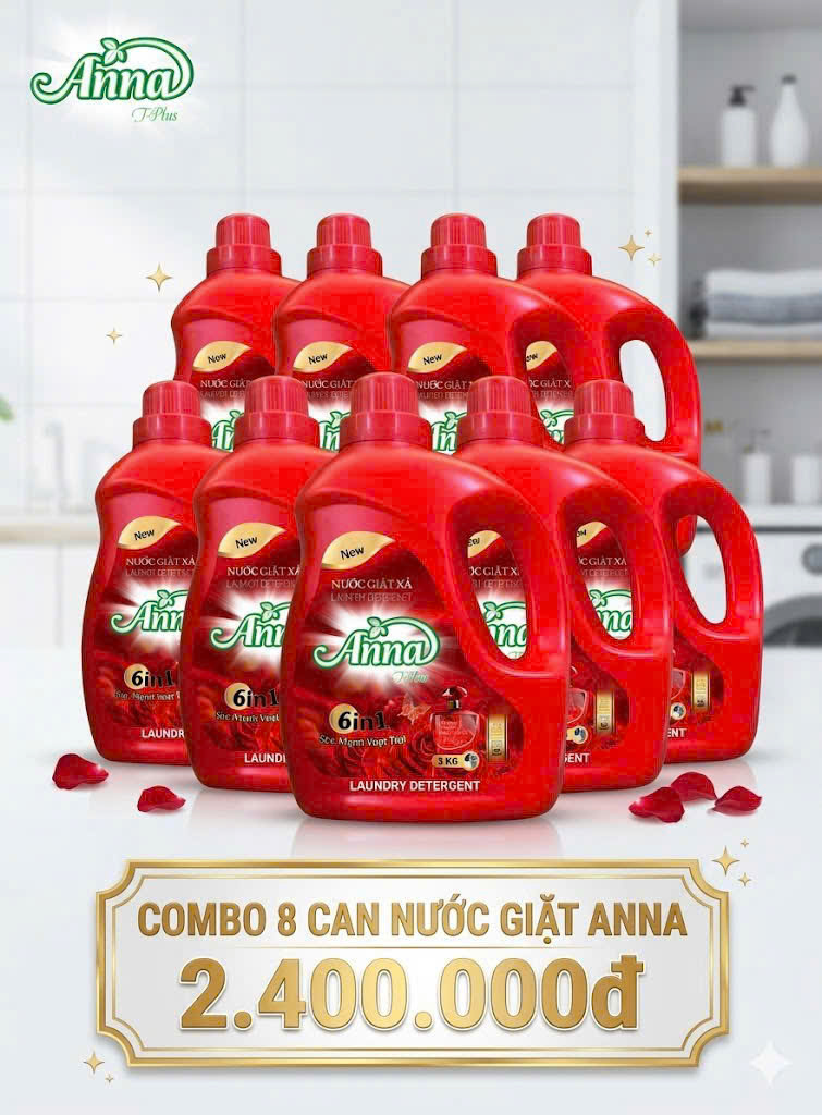Combo Nước Giặt ANNA - 8 can 3 lít