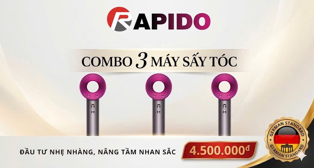 Combo Máy Sấy Tóc Rapido