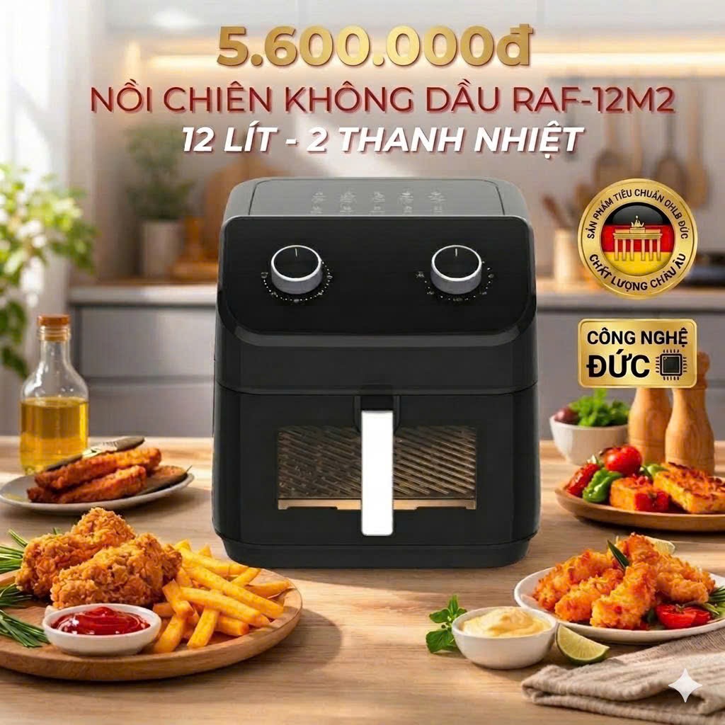 Combo Nồi Chiên Không Dầu Cao Cấp Rapido