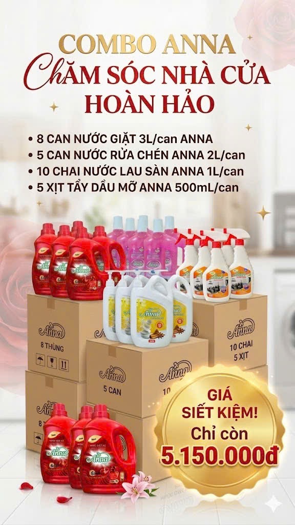 Combo Anna Chăm Sóc Nhà Cửa Hoàn Hảo